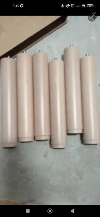 Patas para somier beige (pack 6) de madera