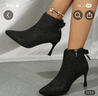 Botines negros brillantes talla 38