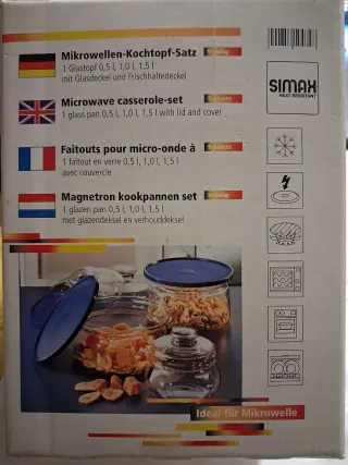 Set 3 contenitori vetro microonde Simax