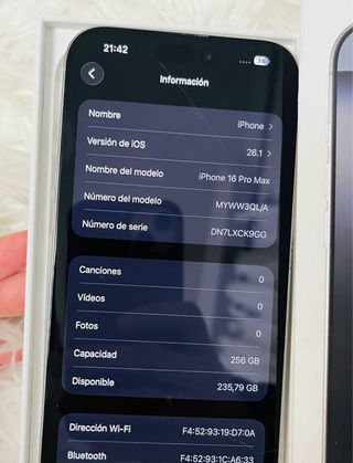 iPhone 16 Pro Max 256GB 99% batería