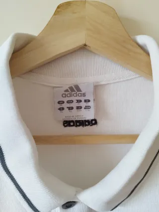 Polo Adidas vintage 2003 blanco XL retro Y2K