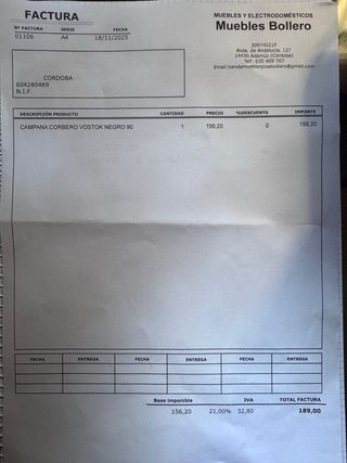 Campana extractora Corberó Negra