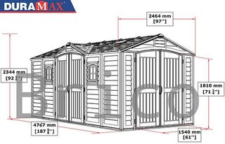 Caseta PVC Apex Pro Plus 246x476x234 cm - Duramax