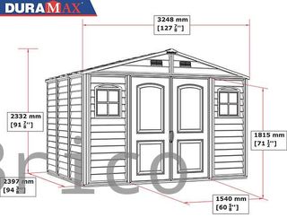 Caseta PVC Woodside 239x324x233 cm - Duramax