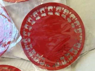 6 Bajoplatos Fieltro Rojo