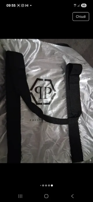 Borsone Philipp Plein Argento Nuovo