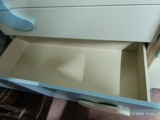 Ropero y cómoda infantil azul y blanco