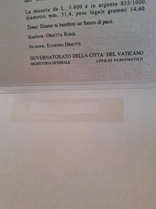 Monete Argento Serie Divisionale Vaticano 1996