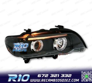 FAROS BMW X5 E53 99-03 FONDO NEGRO OJOS ANGEL