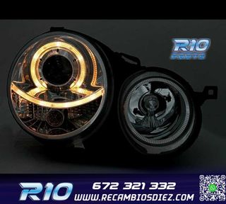 FAROS VOLKSWAGEN VW POLO 9N 01-05 OJOS ANGEL FONDO NEGRO