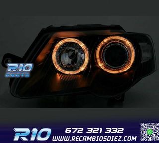 FAROS VOLKSWAGEN VW PASSAT 3C 05-10 OJOS ANGEL FONDO NEGRO
