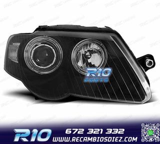 FAROS VOLKSWAGEN VW PASSAT 3C 05-10 OJOS ANGEL FONDO NEGRO