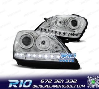FAROS MERCEDES CLASE ML W164 05-08 LUZ DIURNA FONDO CROMO