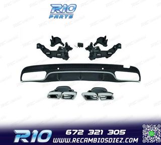 DIFUSOR MERCEDES CLASE C W205 AMG LOOK C63 SEDAN 14-17 + COL