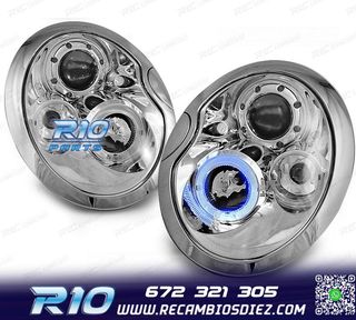 FAROS PARA MINI COOPER 01-04 OJOS ANGEL CROMADOS