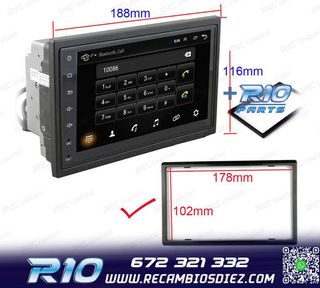 RADIO 9" GPS ANDROID 13 2DIN TÁCTIL BLUETOOTH USB SD