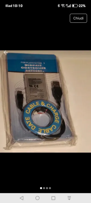 Batteria Controller PS3 Wireless + Cavo Carica PS3