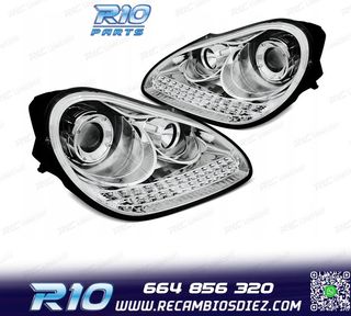 FAROS PARA PORSCHE CAYENNE 02-06 LUZ DIURNA XENON FONDO CRO