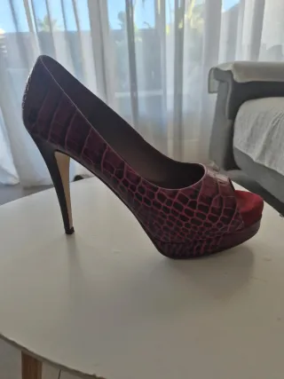 Pedro Miralles Zapato Salón Morado/Rojo