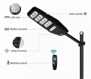 Lampione Solare 200W 144 LED SMD