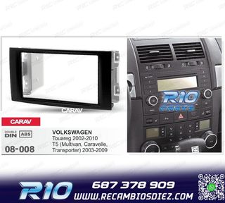 MARCO NEGRO RADIO 2-DIN PARA VOLKSWAGEN VW TOUAREG 02-10 T5