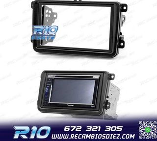 MARCO NEGRO RADIO 2-DIN PARA SEAT ALTEA LEON TOLEDO SKODA FA