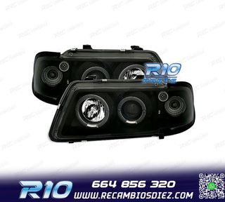 FAROS AUDI A3 8L 96-00 OJOS ANGEL FONDO NEGRO H1