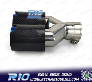 COLA ESCAPE DERECHA BMW LOOK M PERFORMANCE AZUL CARBONO