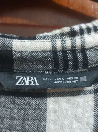 Vestido de cuadros manga larga