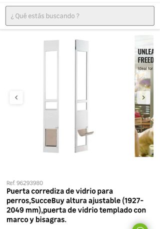 Puerta corredera vidrio para perros y gatos
