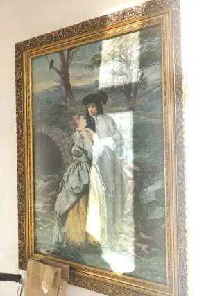 Cuadro antiguo pareja romántica