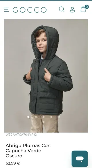 Abrigo Gocco verde talla 3-4