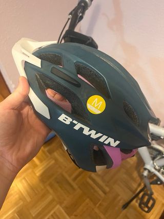 Bicicleta B'TWIN Gris + Cadena + Casco