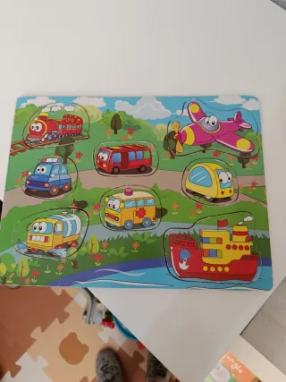 Puzzle madera vehículos infantiles