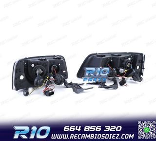 FAROS VOLKSWAGEN VW T5 03-09 LUZ LED DIURNA FONDO NEGRO