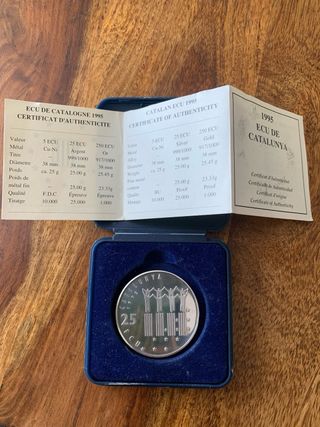 Moneda Plata Salvador Dalí 1995 25  ECU