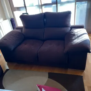 Conjunto sofás 3 y 2 plazas tela/ante