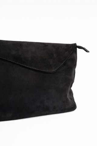 Bolso clutch de ante (marrón oscuro)