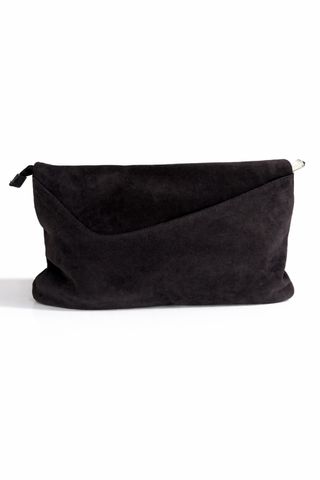 Bolso clutch de ante (marrón oscuro)