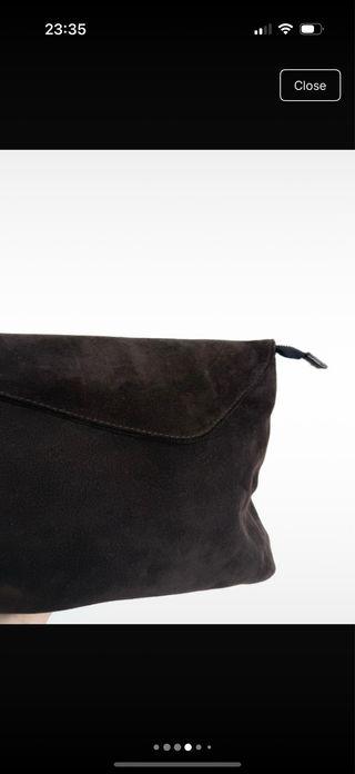 Bolso clutch de ante (marrón oscuro)