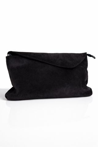 Bolso clutch de ante (marrón oscuro)