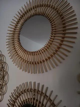 4 Espejo de Ratán Kenay Home. Varios tamaños