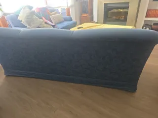 Sofá 3 plazas azul cómodo