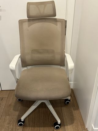 Silla de escritorio Sklum beige y blanca