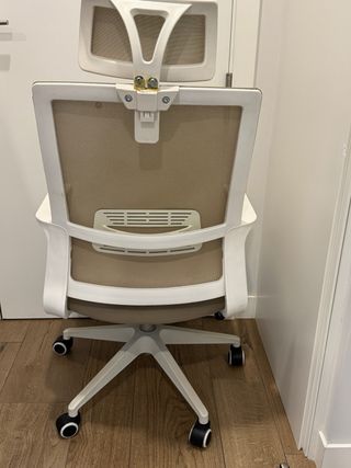 Silla de escritorio Sklum beige y blanca