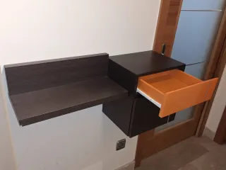 Armario de pared madera y balda (3 piezas)