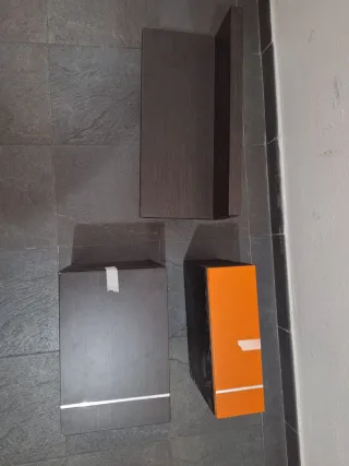 Armario de pared madera y balda (3 piezas)