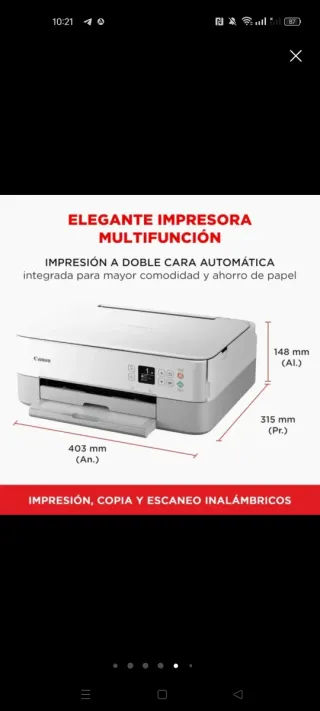 Impresora Canon PIXMA TS5351 Blanca