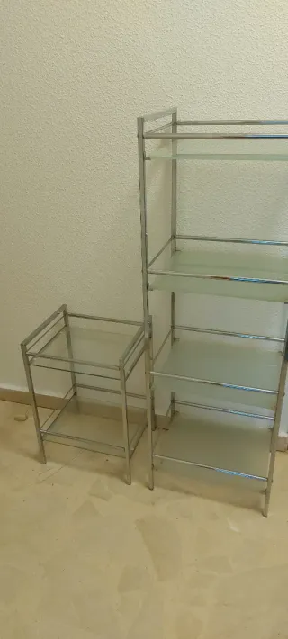 Estantería Acero Inoxidable y Cristal