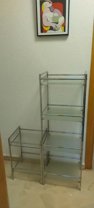 Estantería Acero Inoxidable y Cristal